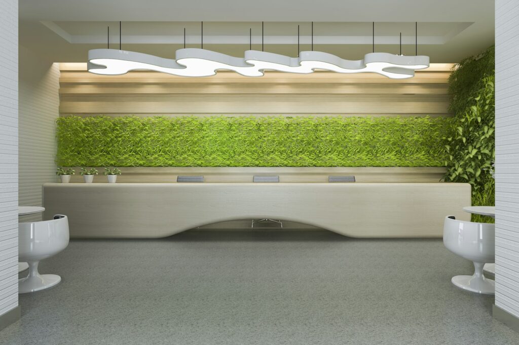 3d rendering luxury hotel and office reception and lounge